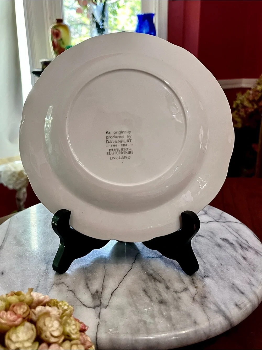 6-Set Vintage Burleigh Davenport White Ironstone Grape Leaf Dessert/Salad Plates